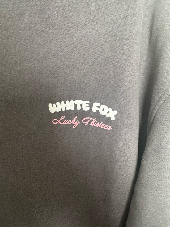White Fox Boutique Charcoal “Lucky 13 Cheyenne” Hoodie NWT Size XS/S - Picture 2 of 8